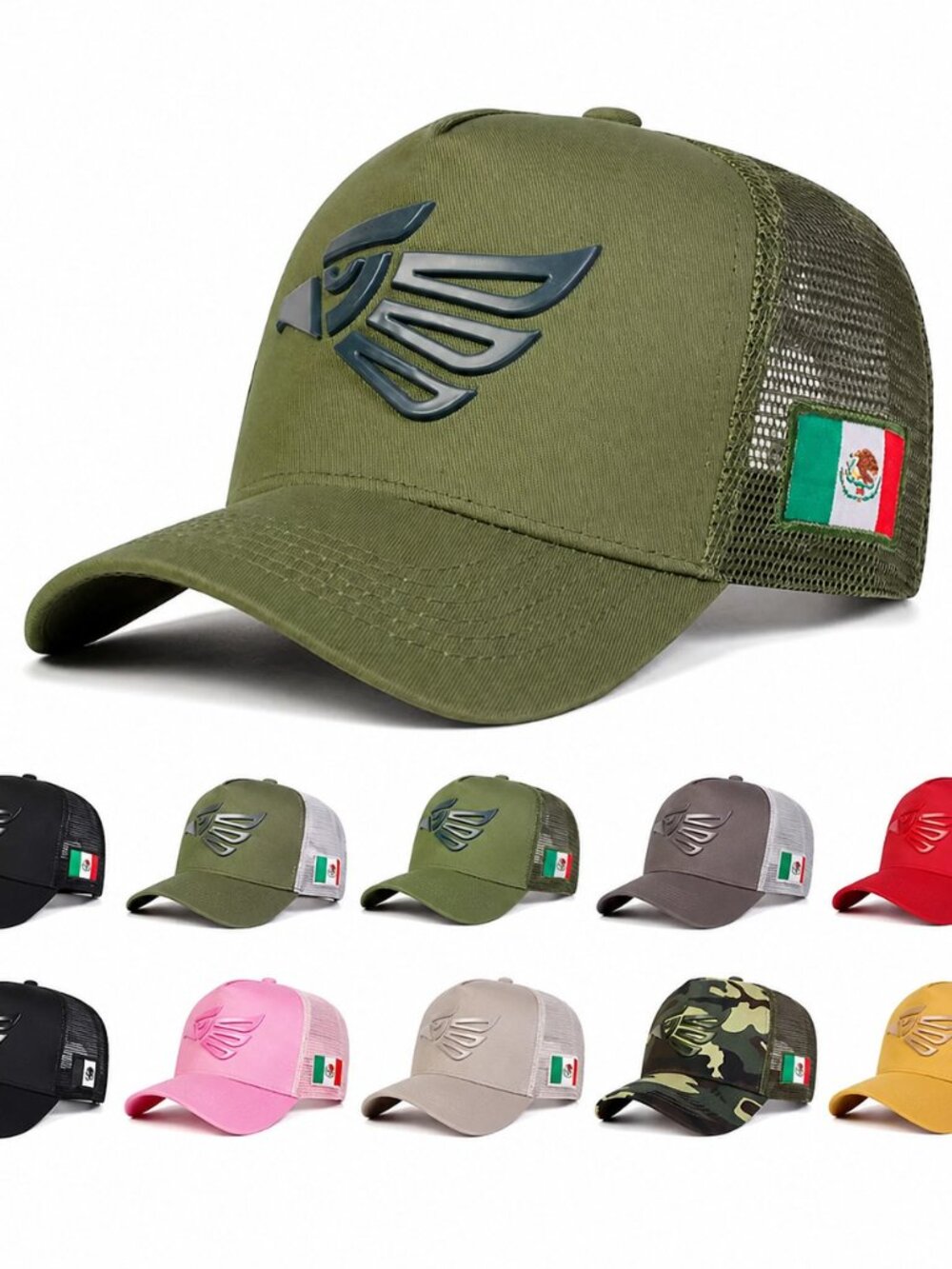 MEXICAN MEXICO Hat Hecho En Mexico Eagle Aguila Snapback Flat Bill Baseball Cap